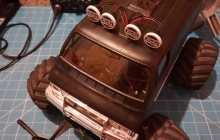 Fitting spotlights to the top of our A-Team Tamiya Lunchbox.