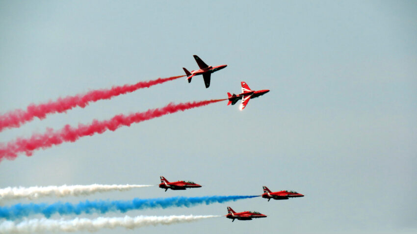 Red Arrows at RAF Valley on a Shielding Pause